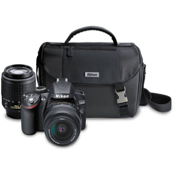 NIKON D3200 DSLR CAMERA WITH 18-55MM AND 55-200MM LENSES (BLACK)